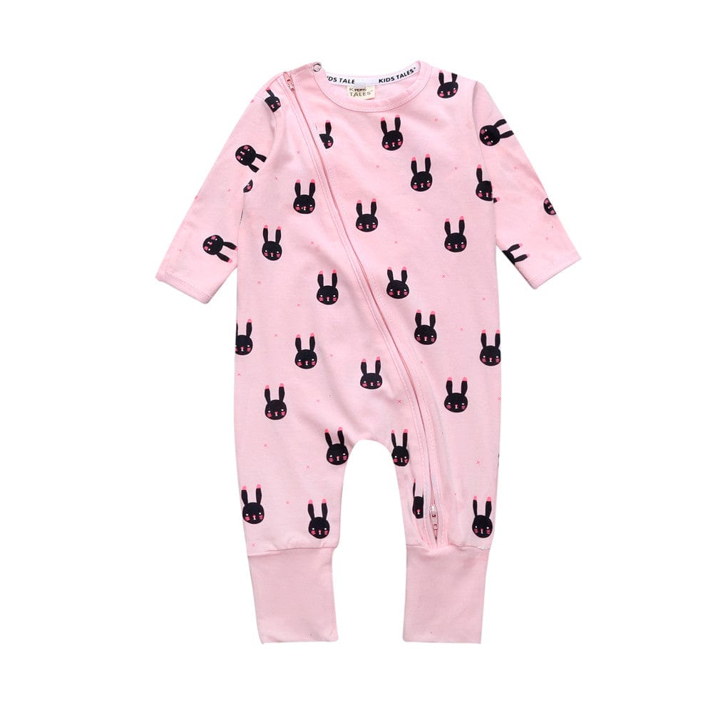Pink Bunny Baby Zip Sleepsuit - Stylemykid.com