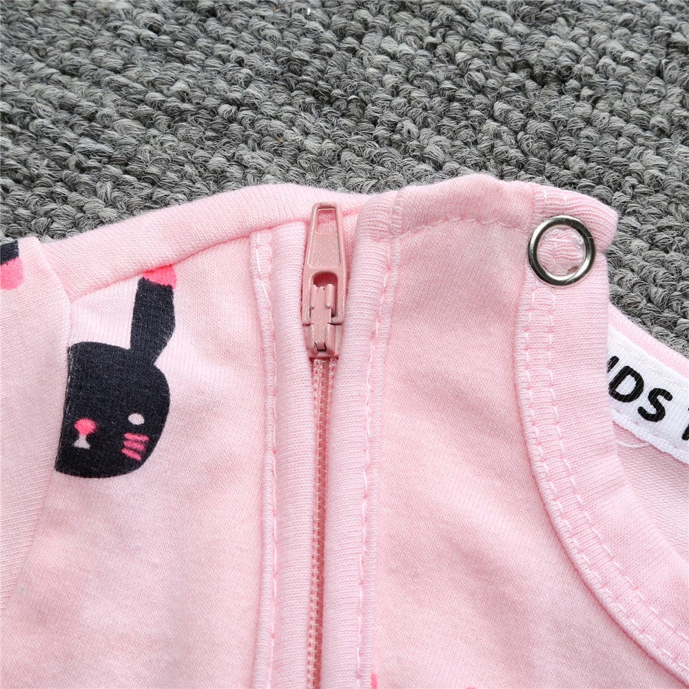 Pink Bunny Baby Zip Sleepsuit - Stylemykid.com