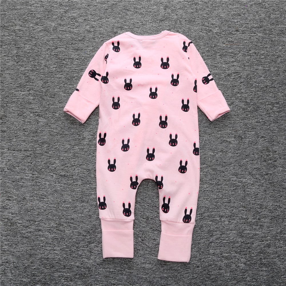 Pink Bunny Baby Zip Sleepsuit - Stylemykid.com