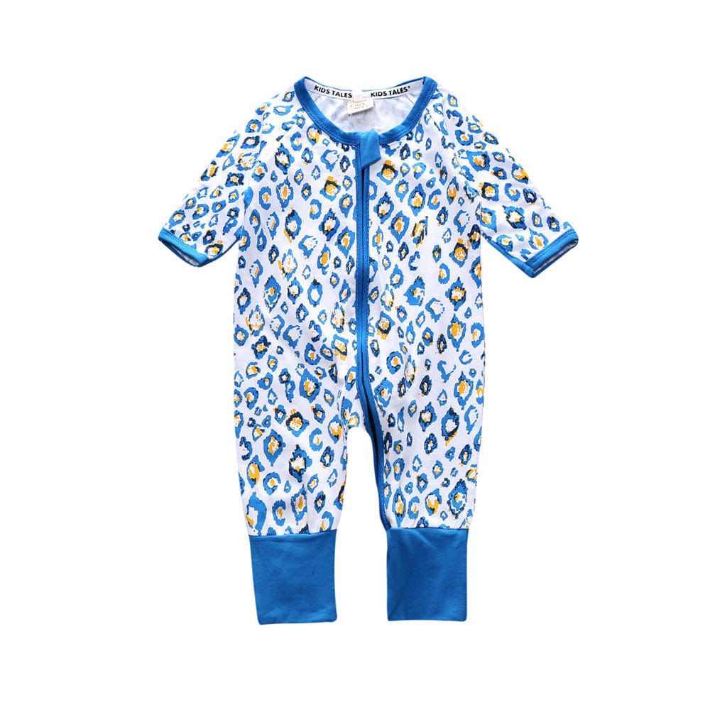 Blue Snow Leopard Zip Sleepsuit - Stylemykid.com