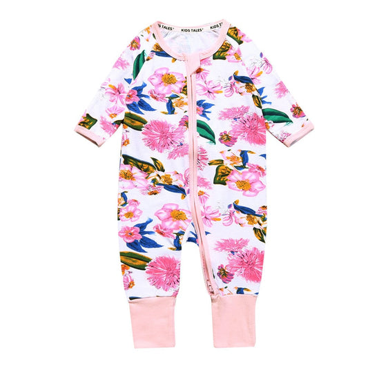 Pink Bouquet Zip Sleepsuit - Stylemykid.com