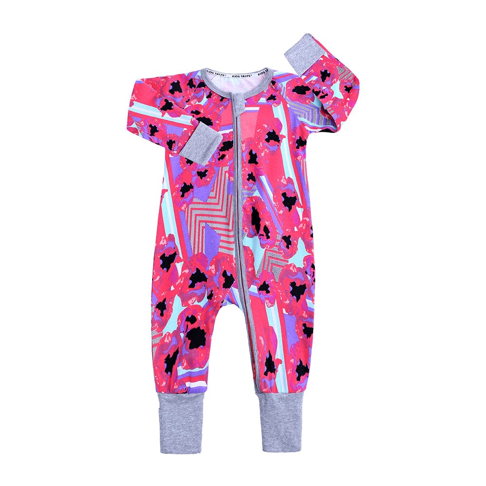 Pink Posy Zip Sleepsuit - Stylemykid.com