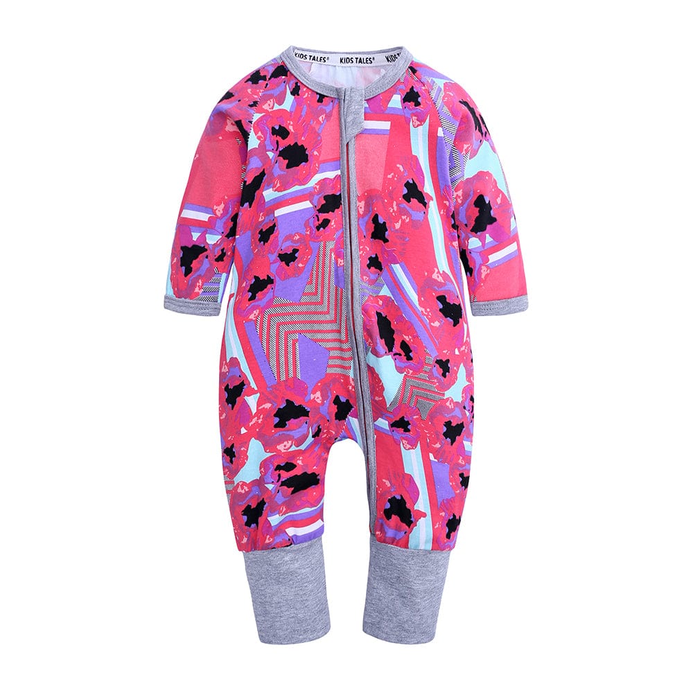 Pink Posy Zip Sleepsuit - Stylemykid.com