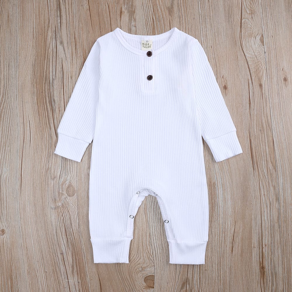 White Henley-Style Sleepsuit - Stylemykid.com