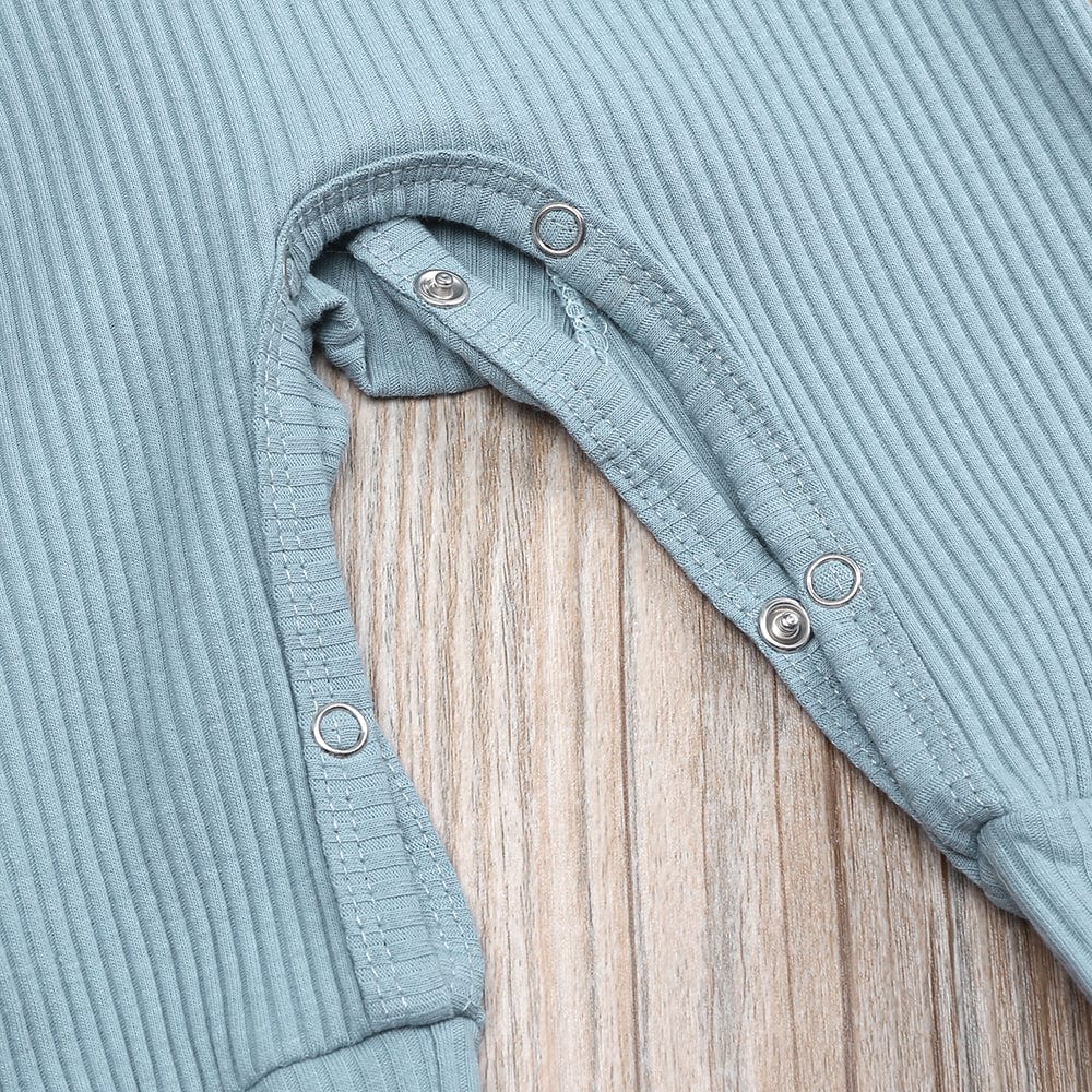 Pale Blue Henley-Style Sleepsuit - Stylemykid.com