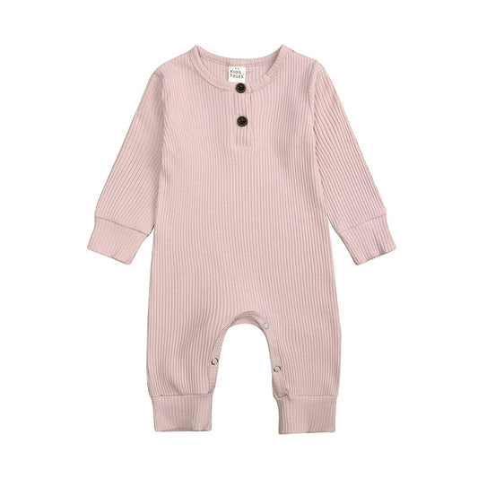 Blush Henley-Style Sleepsuit - Stylemykid.com