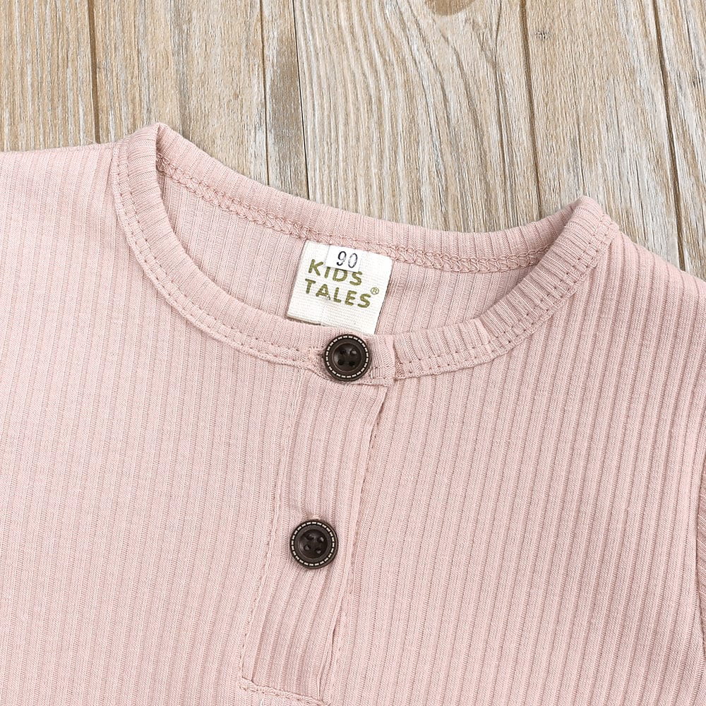 Blush Henley-Style Sleepsuit - Stylemykid.com