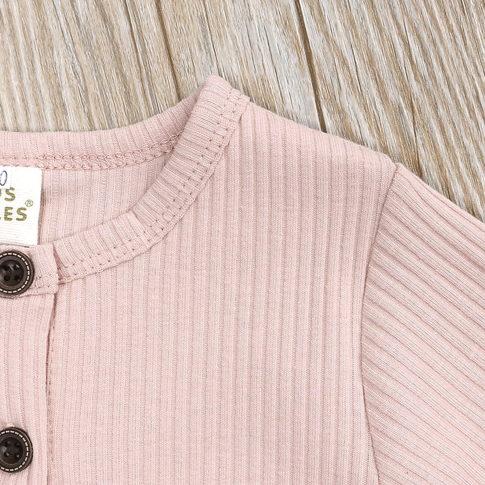 Blush Henley-Style Sleepsuit - Stylemykid.com