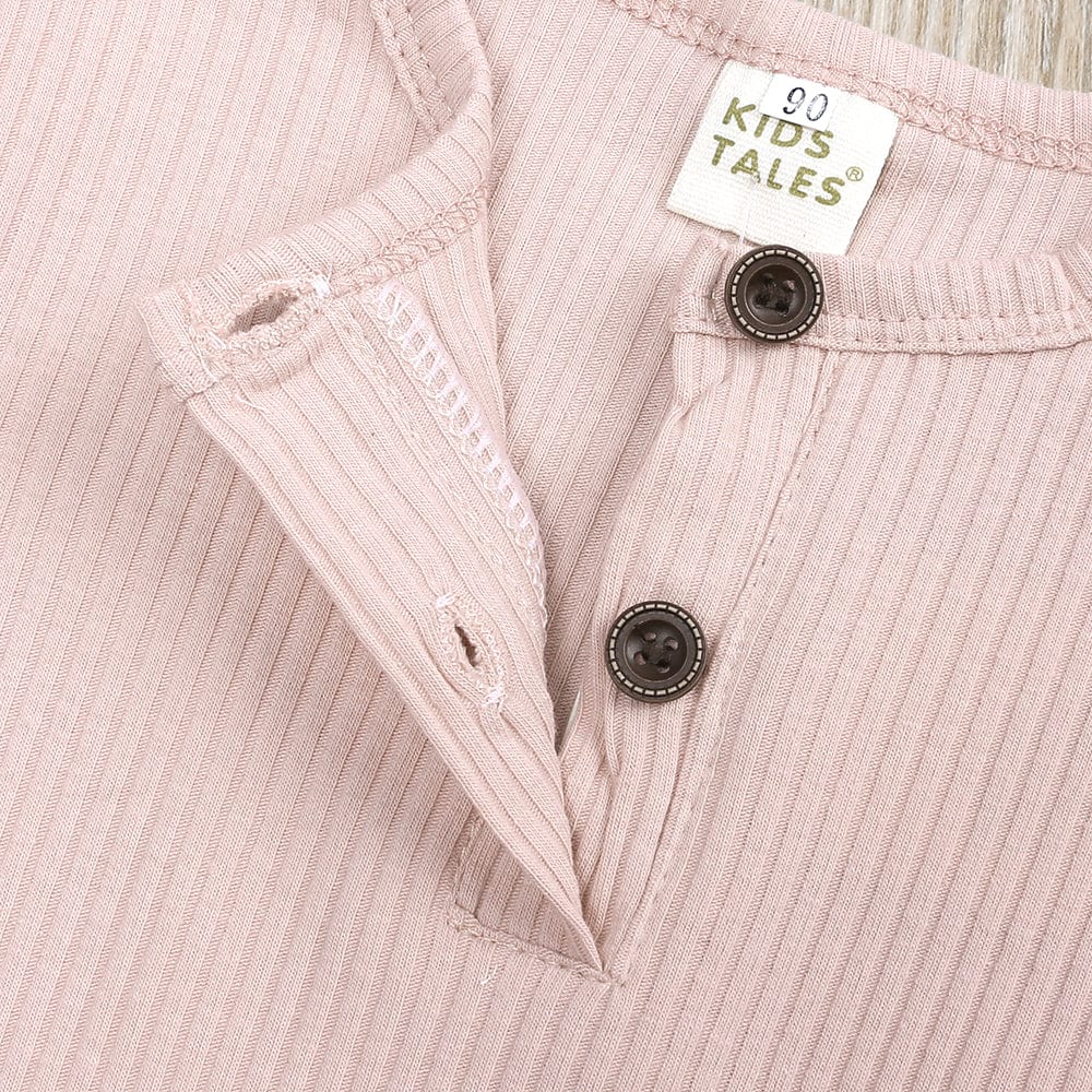 Blush Henley-Style Sleepsuit - Stylemykid.com