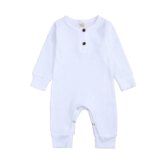 White Henley-Style Sleepsuit - Stylemykid.com