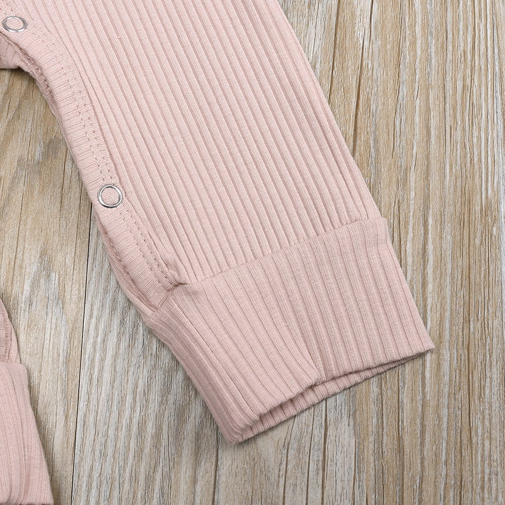 Blush Henley-Style Sleepsuit - Stylemykid.com