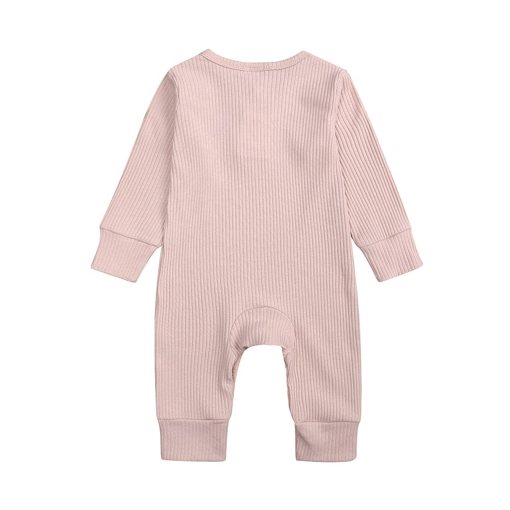 Blush Henley-Style Sleepsuit - Stylemykid.com