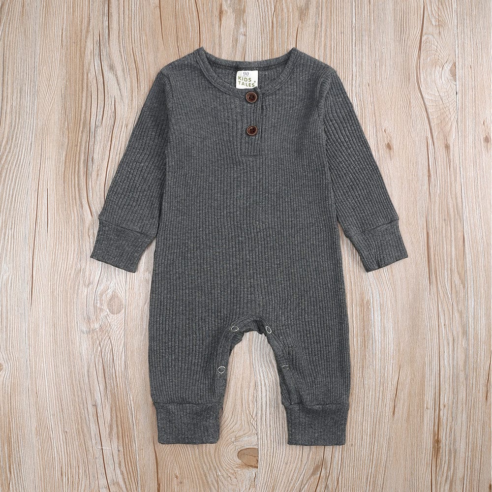 Charcoal Henley-Style Sleepsuit - Stylemykid.com