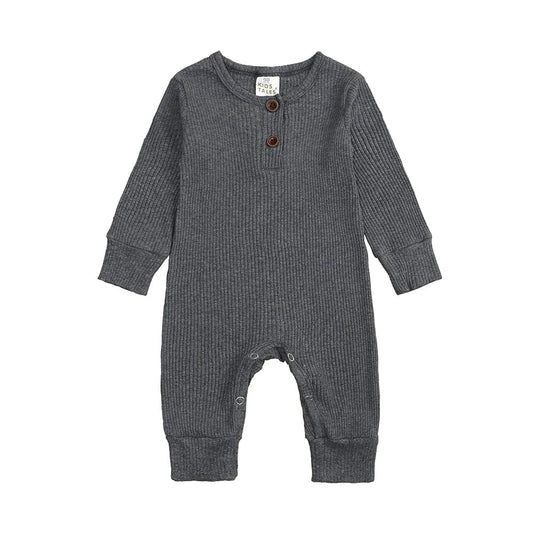 Charcoal Henley-Style Sleepsuit - Stylemykid.com