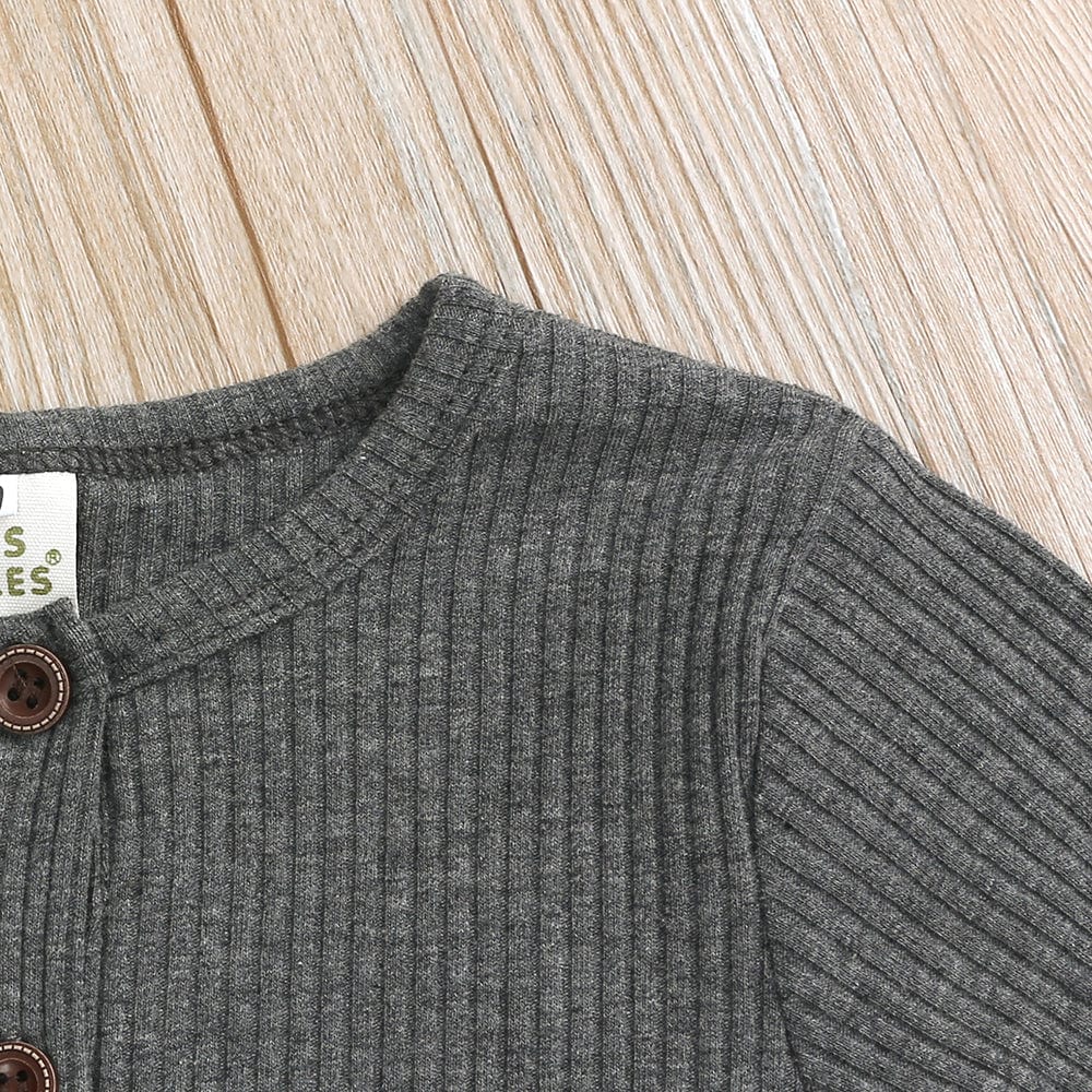 Charcoal Henley-Style Sleepsuit - Stylemykid.com