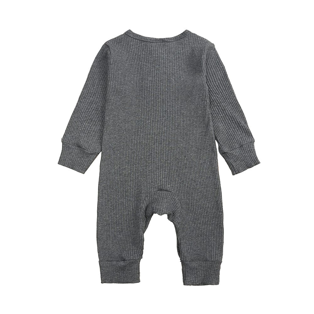 Charcoal Henley-Style Sleepsuit - Stylemykid.com