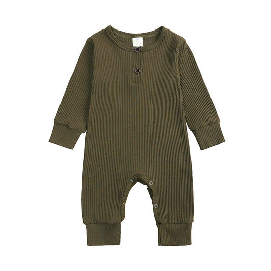 Olive Henley-Style Sleepsuit - Stylemykid.com