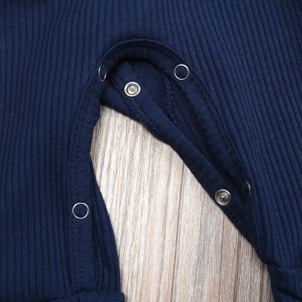 Navy Blue Henley-Style Sleepsuit - Stylemykid.com