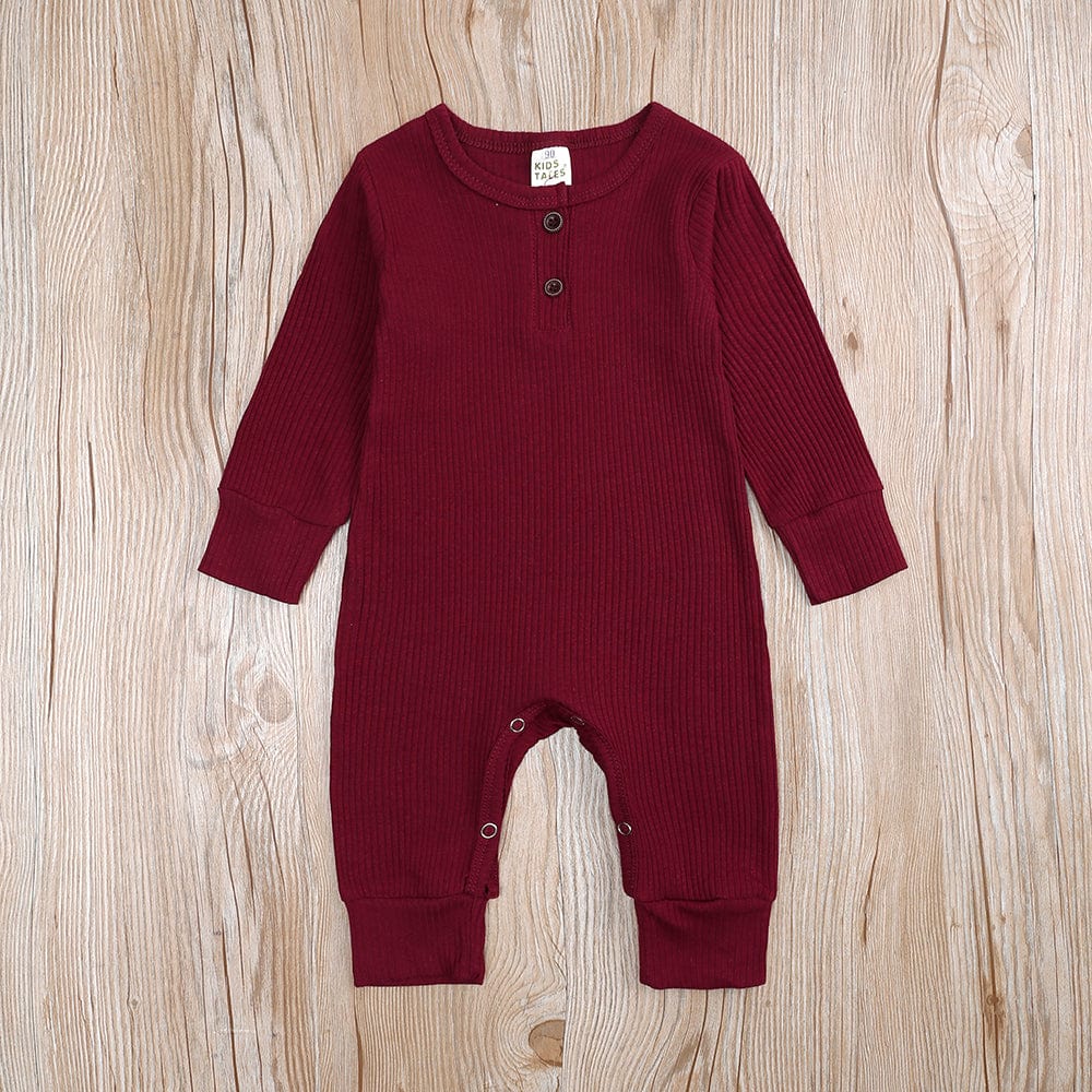 Burgundy Henley-Style Sleepsuit - Stylemykid.com