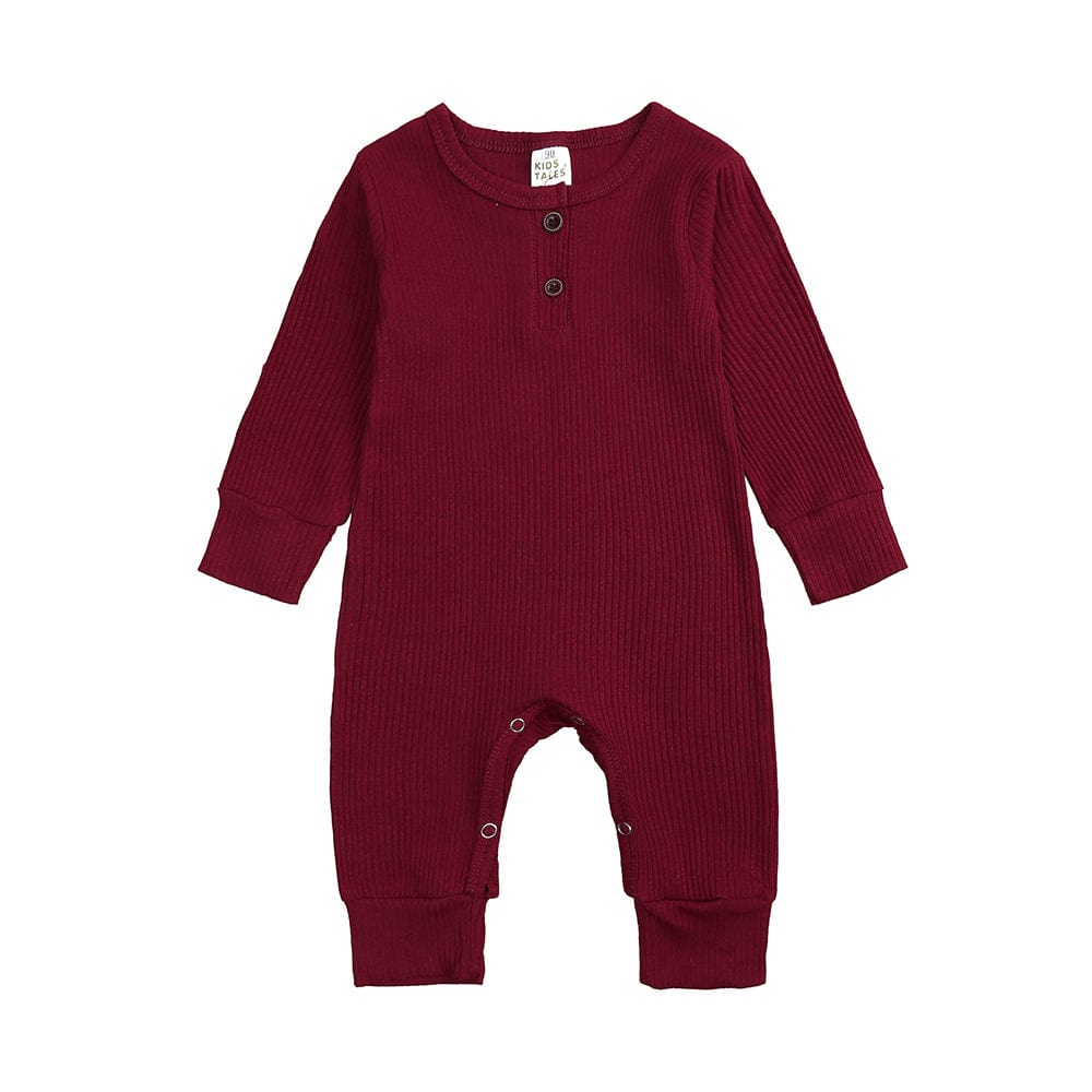 Burgundy Henley-Style Sleepsuit - Stylemykid.com