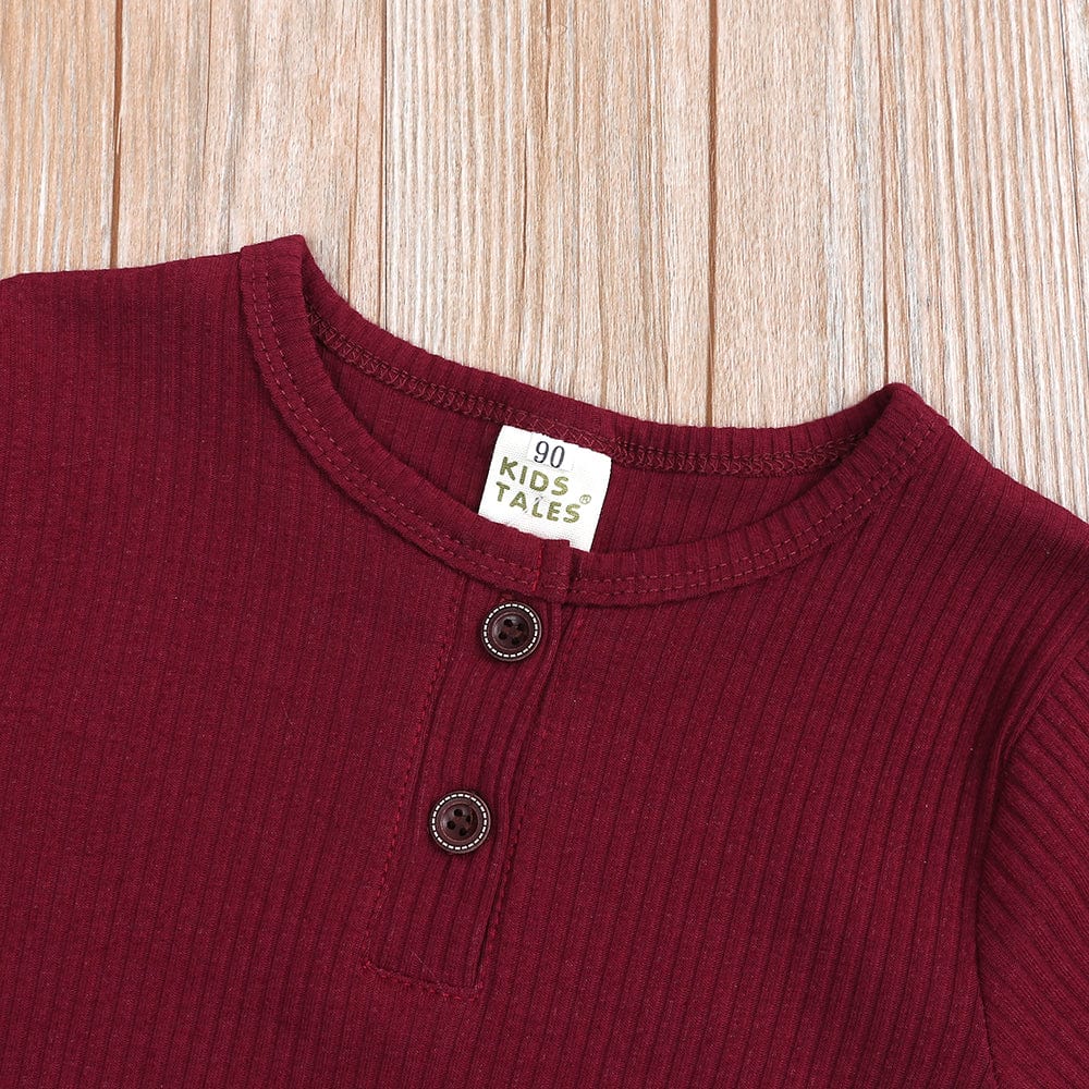 Burgundy Henley-Style Sleepsuit - Stylemykid.com