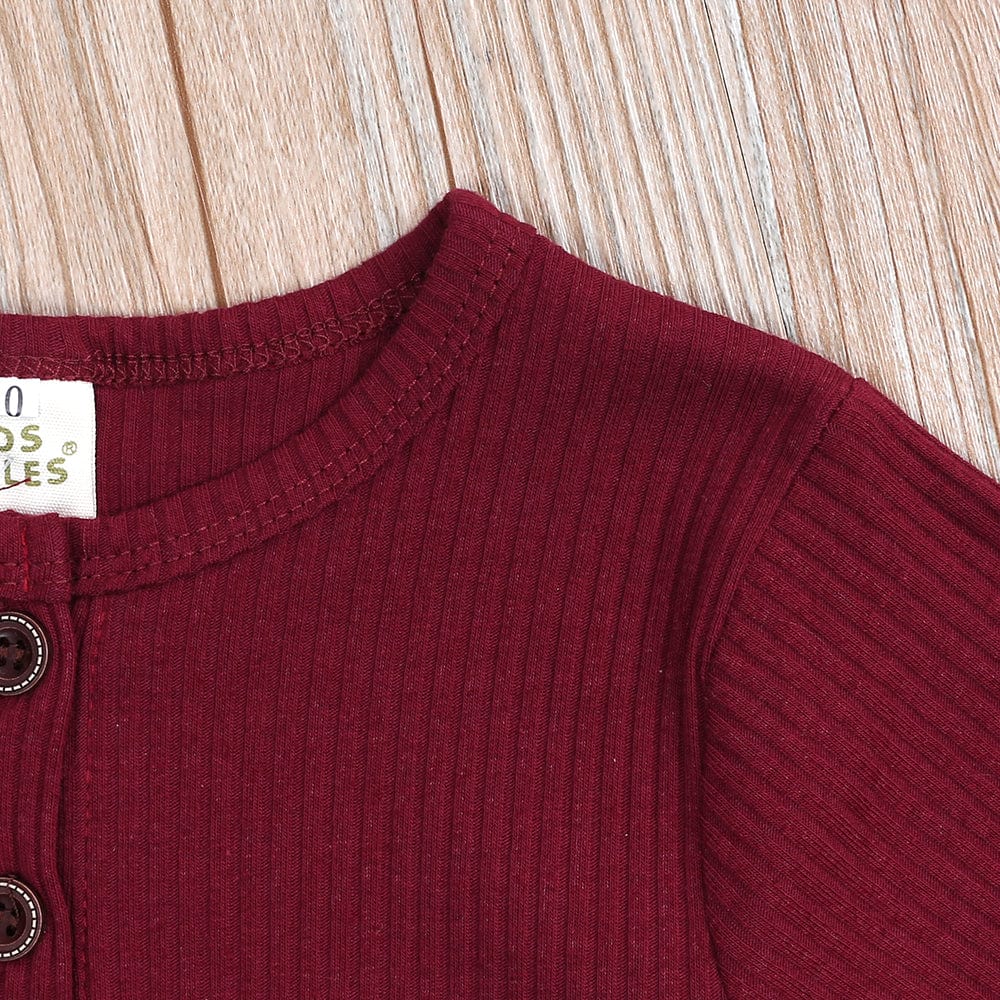 Burgundy Henley-Style Sleepsuit - Stylemykid.com