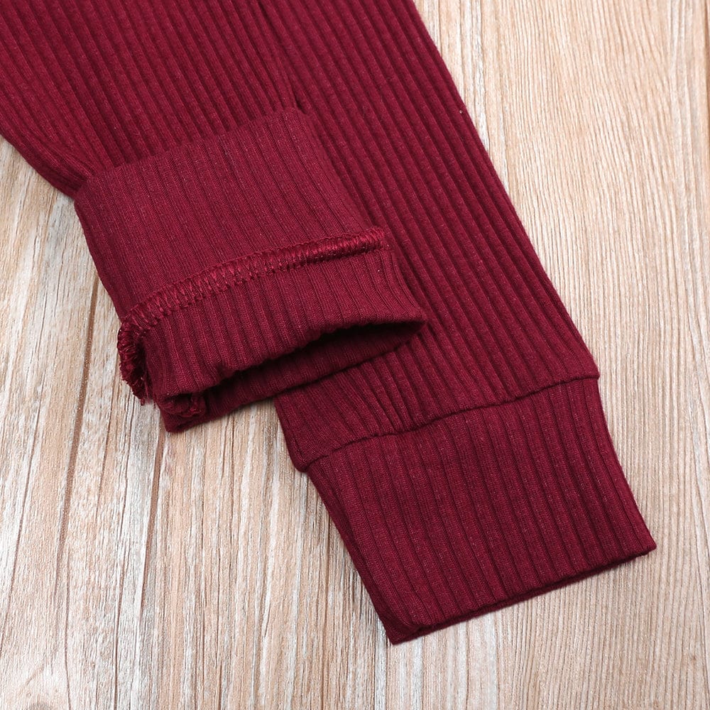 Burgundy Henley-Style Sleepsuit - Stylemykid.com