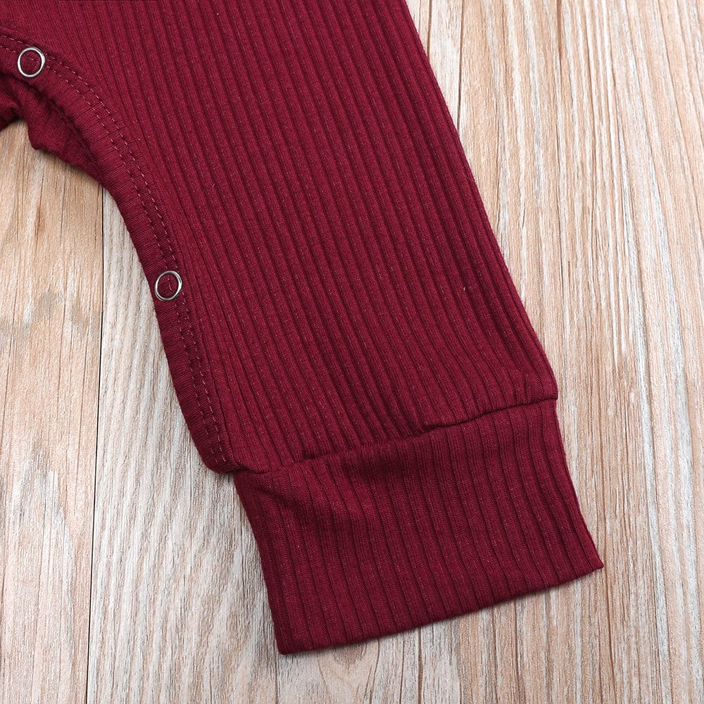 Burgundy Henley-Style Sleepsuit - Stylemykid.com