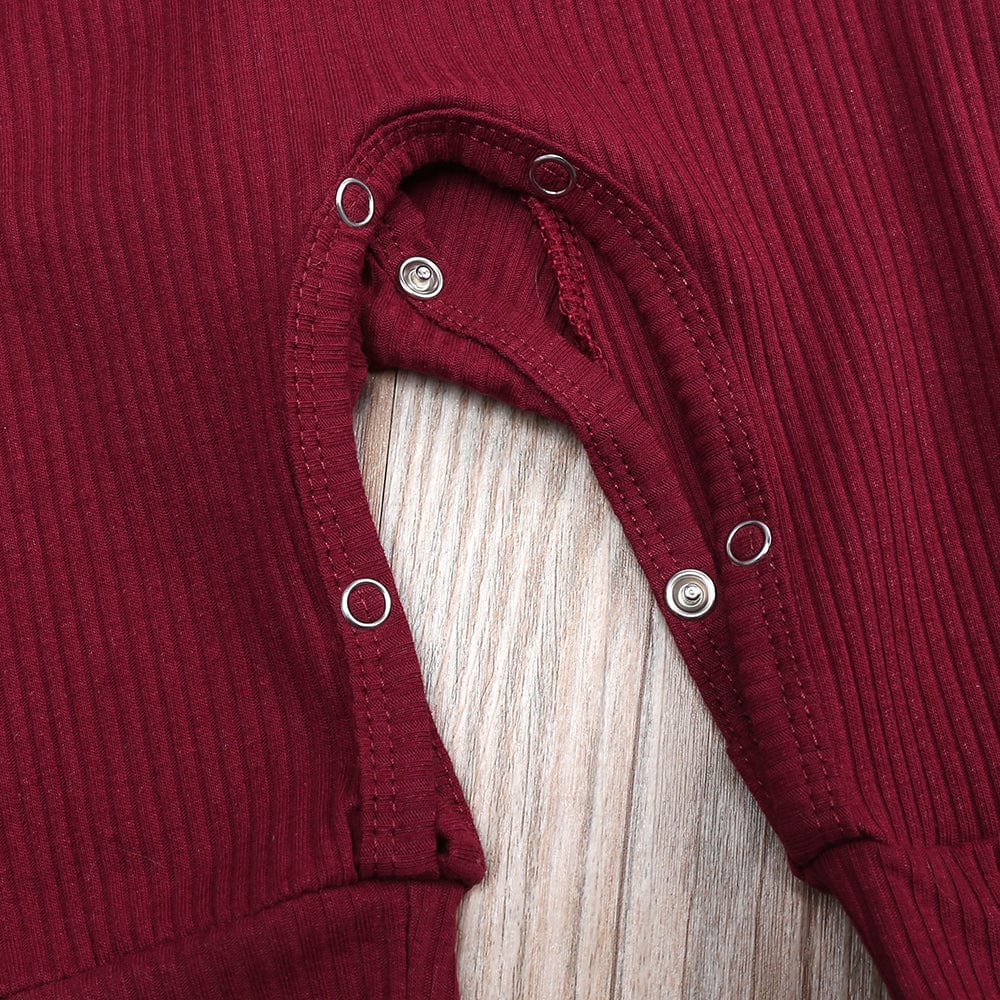 Burgundy Henley-Style Sleepsuit - Stylemykid.com