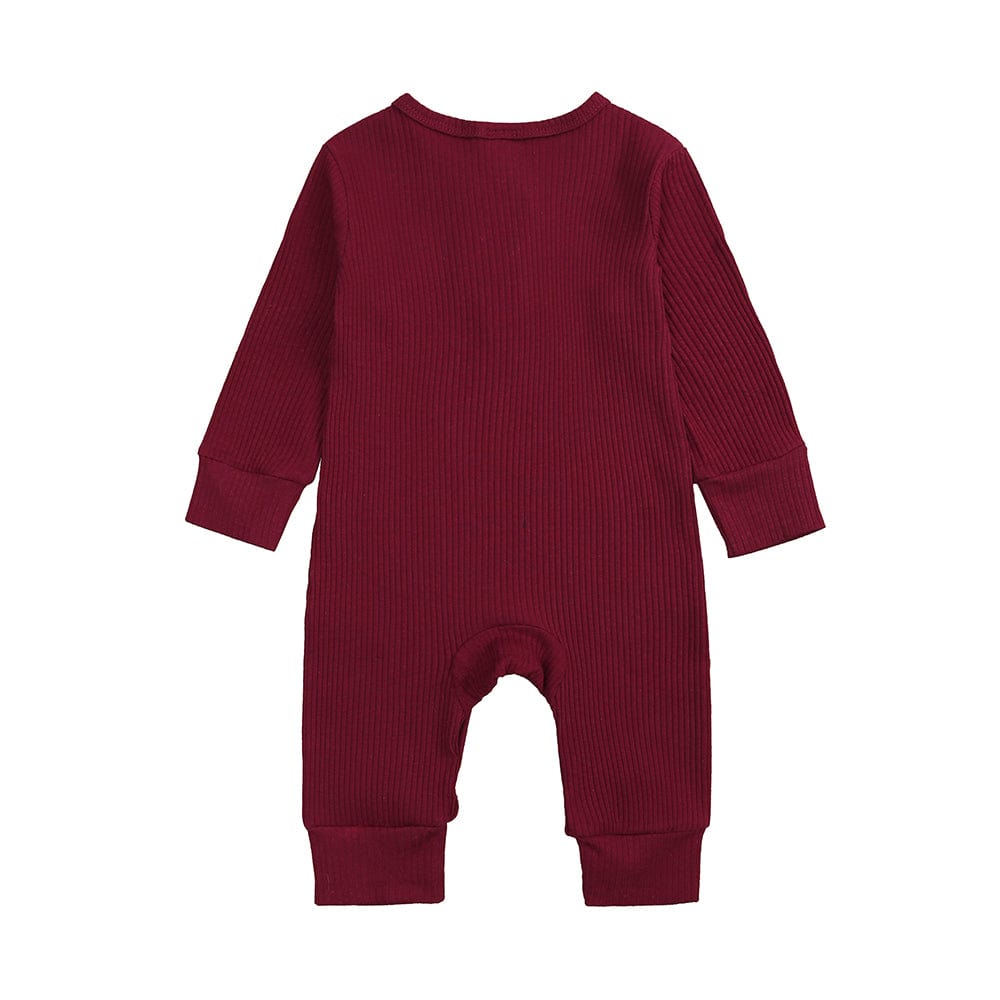 Burgundy Henley-Style Sleepsuit - Stylemykid.com