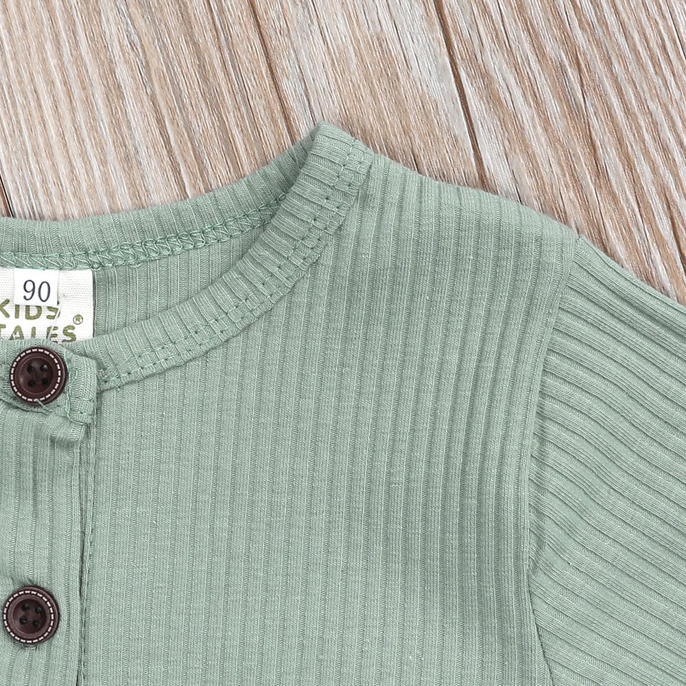 Sage Green Henley-Style Sleepsuit - Stylemykid.com