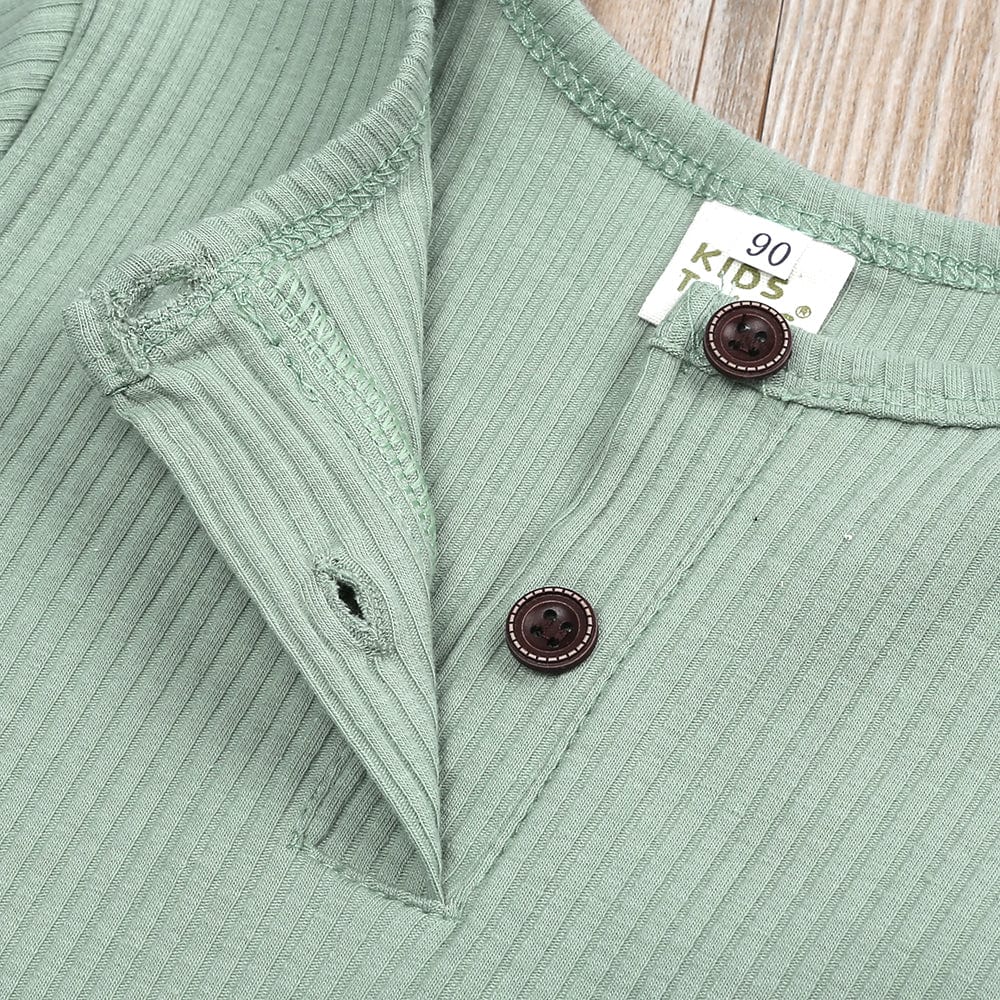 Sage Green Henley-Style Sleepsuit - Stylemykid.com