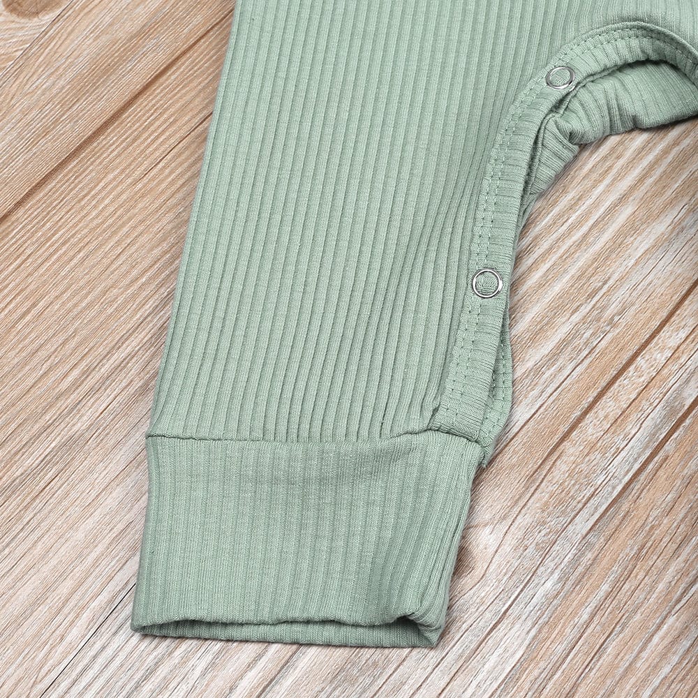 Sage Green Henley-Style Sleepsuit - Stylemykid.com