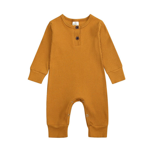 Ochre Henley-Style Sleepsuit - Stylemykid.com