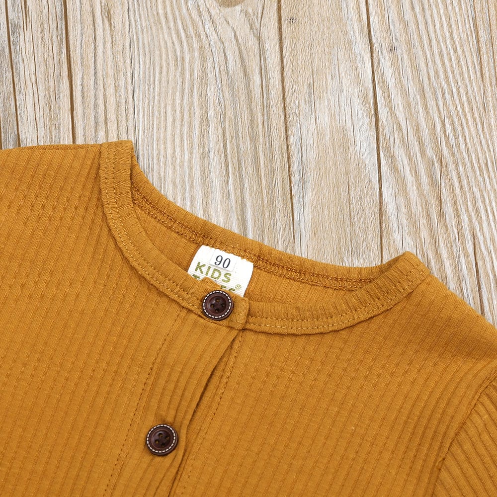 Ochre Henley-Style Sleepsuit - Stylemykid.com