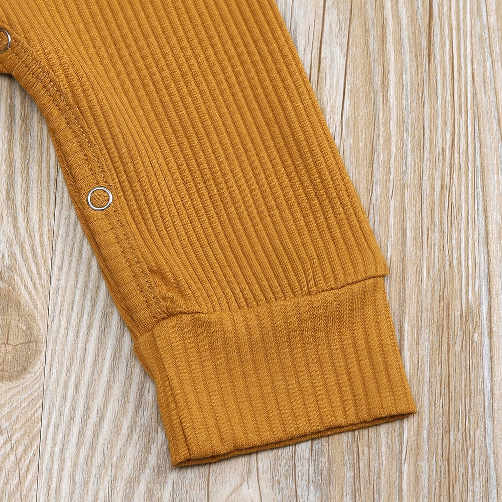 Ochre Henley-Style Sleepsuit - Stylemykid.com