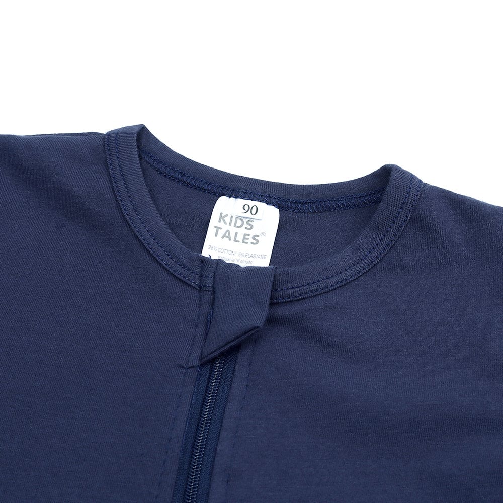 Navy Blue Zip Sleepsuit - Stylemykid.com