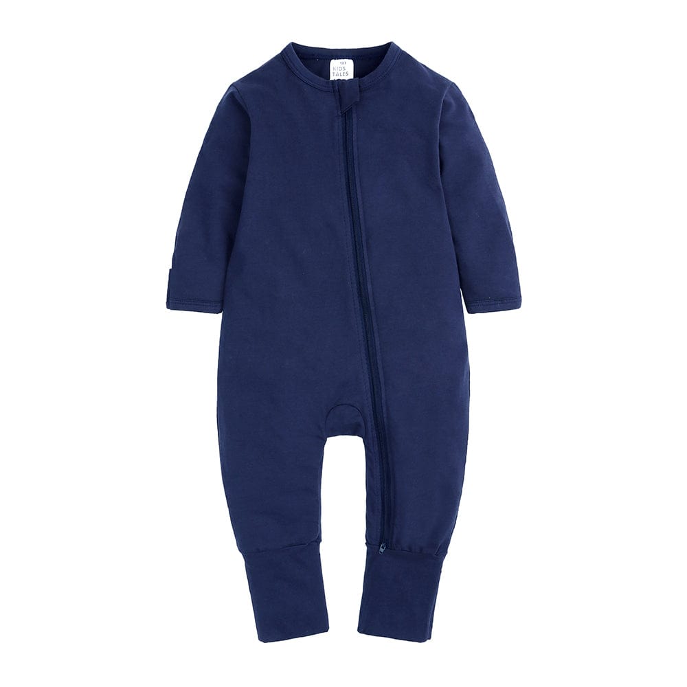 Navy Blue Zip Sleepsuit - Stylemykid.com