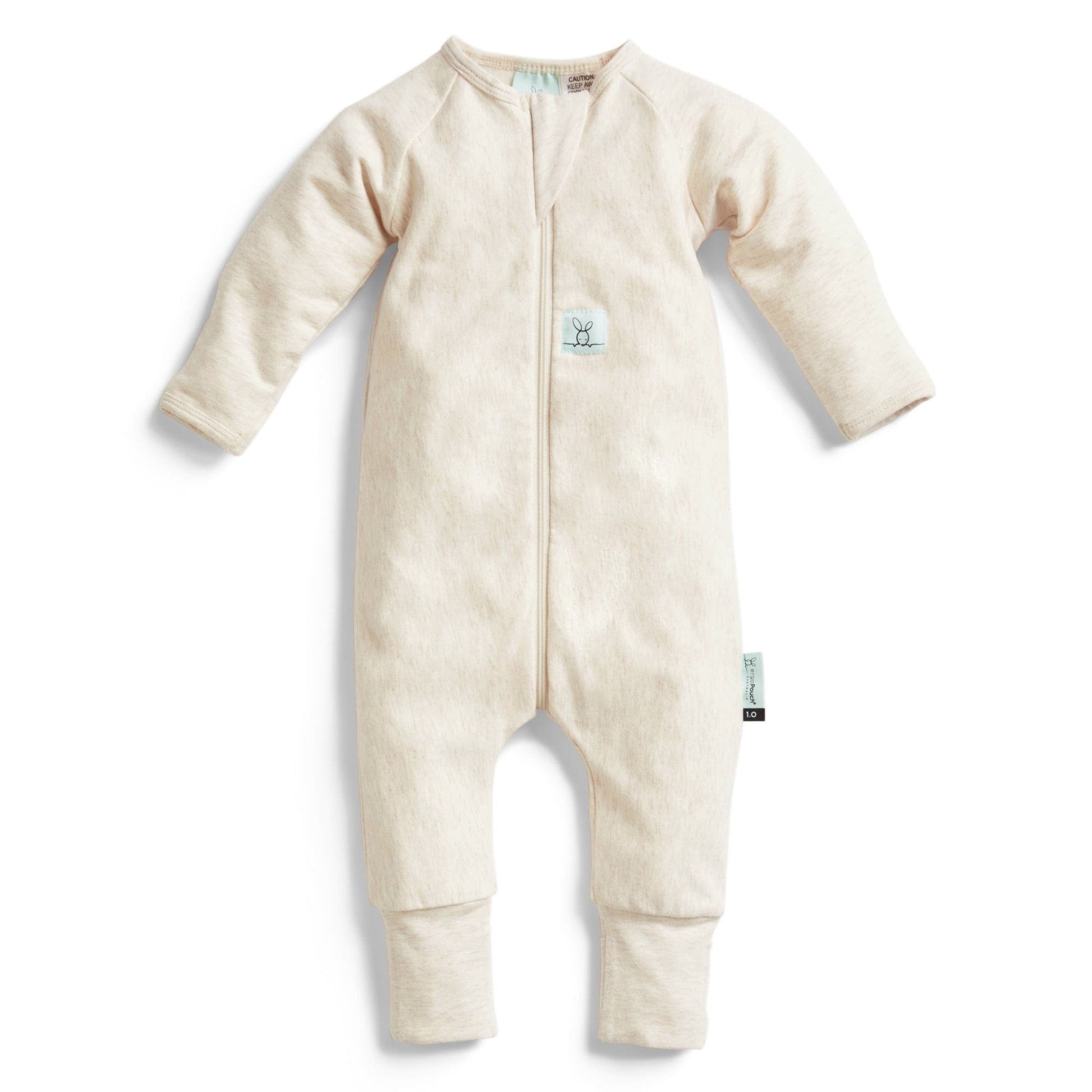 ErgoPouch - Layers Long Sleeve Babygrow - Oatmeal - 1.0 TOG - Stylemykid.com