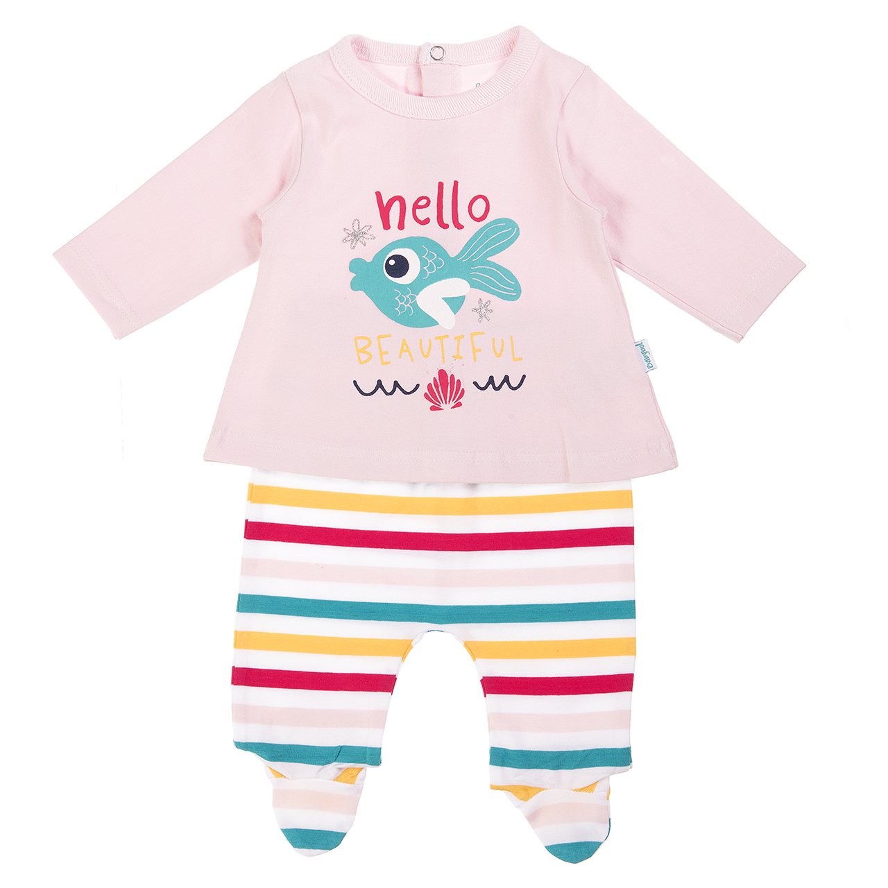 Babybol - Hello Beautiful Rainbow Fish Baby 2 Piece Outfit 9 to 12 months - Stylemykid.com