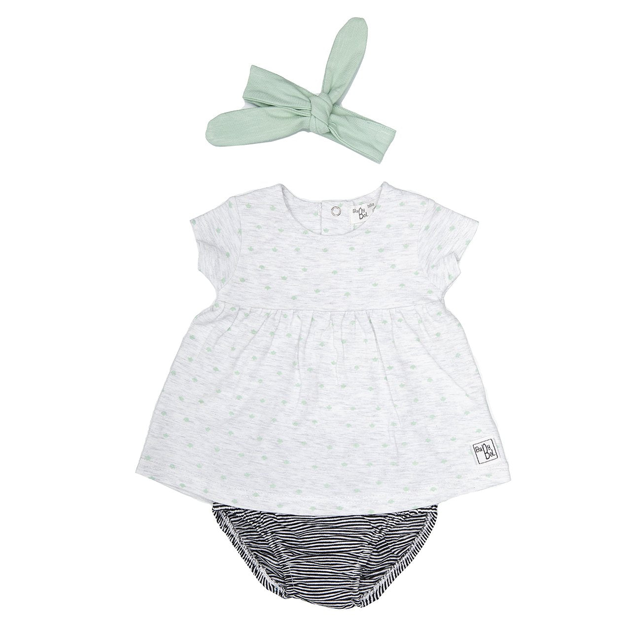 Babybol - Fluttering Leaves Dress, Knickers & Headband Baby 3 Piece Outfit Newborn to 18M - Stylemykid.com