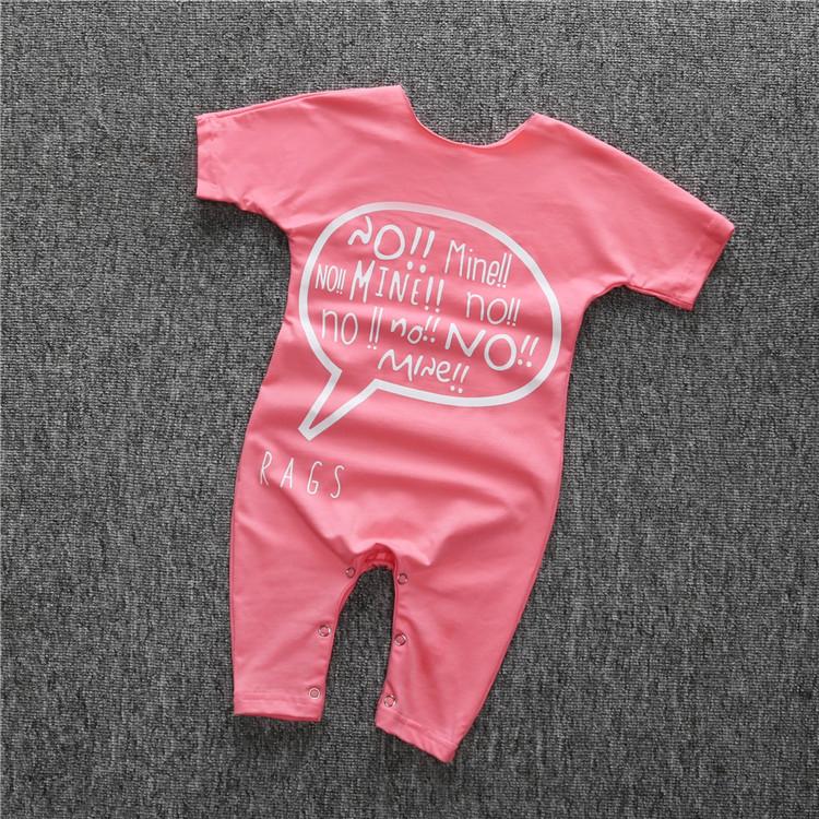 No!! Mine!! Pink Shortie Baby Romper Playsuit - Stylemykid.com