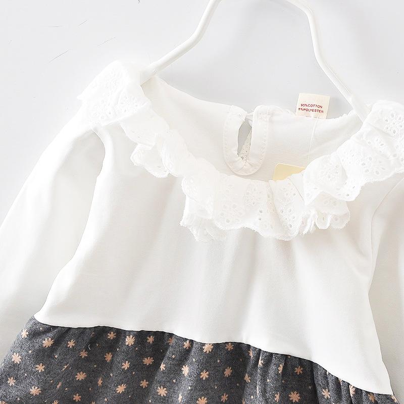 Broderie Anglaise Blue and Grey Girls Dress Set 6 to 18 months - Stylemykid.com