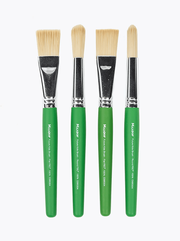 Micador jR. - Future Kids Paint Brushes, Round & Flat - Pack 4 - Stylemykid.com
