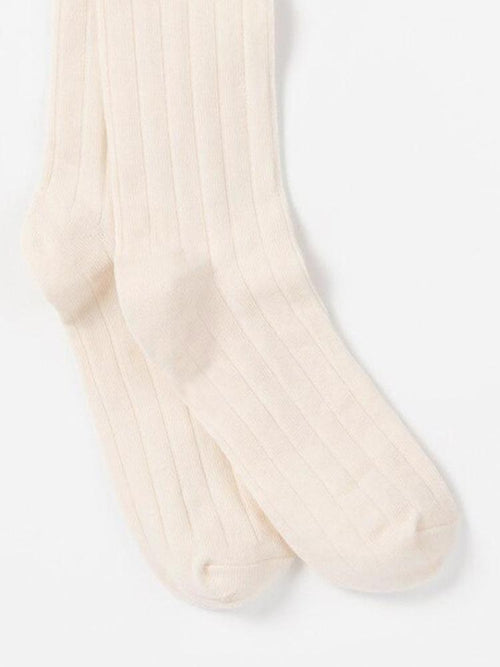 Artie - Cream Ribbed Girls Tights - Stylemykid.com