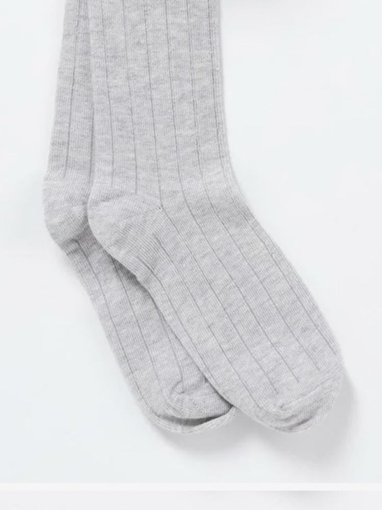 Artie - Light Grey Ribbed Girls Tights - Stylemykid.com