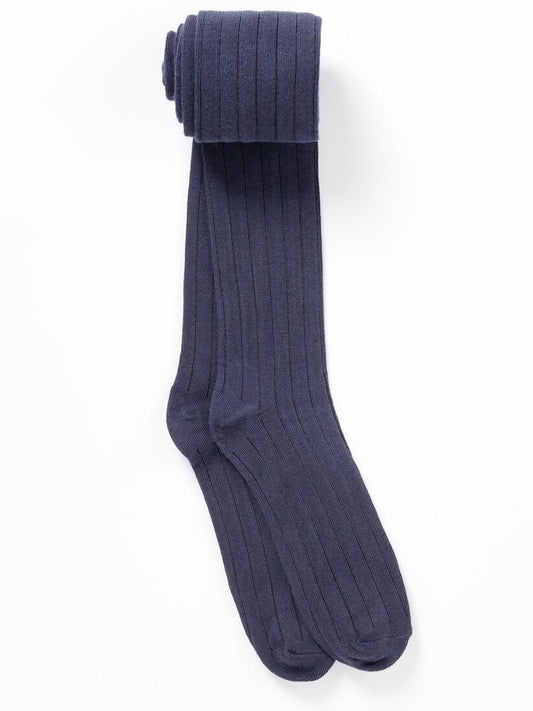 Artie - Deep Blue Ribbed Girls Tights - Stylemykid.com