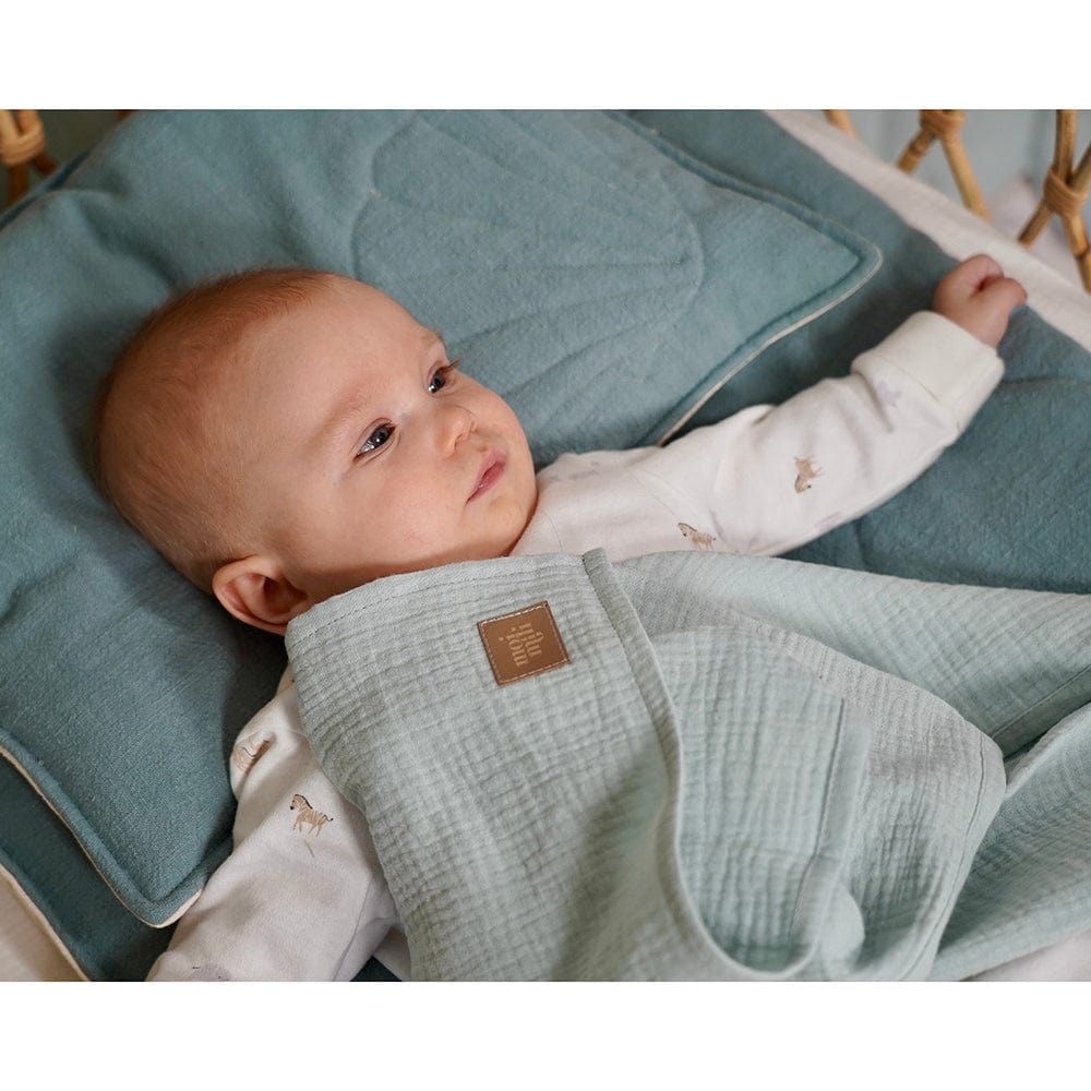 Organic Muslin Swaddle Blanket For Baby By Moi Mili Mint