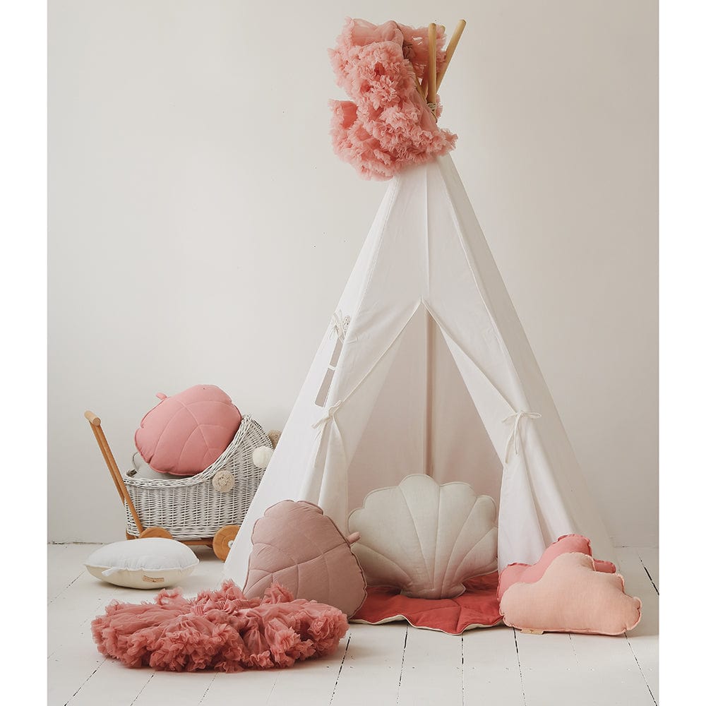 Snow White Teepee And Leaf Mat Set - White - Stylemykid.com