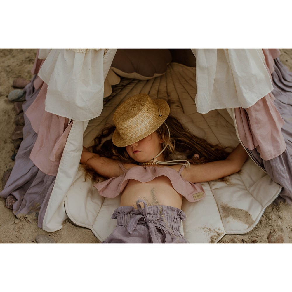 Powder Frills Teepee Tent With Frills - Beige, Pink, Grey - Stylemykid.com